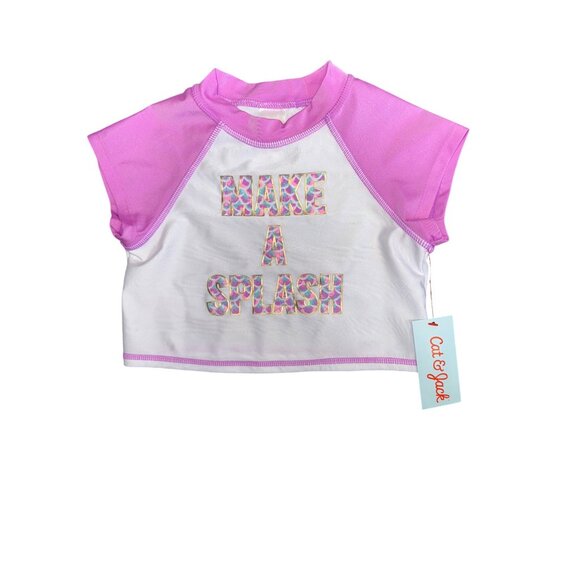 Cat & Jack XS (4/5) Girls Rash Guard & One-Piece Swimsuit Set - Picture 2 of 7